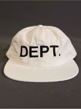 Gallery Dept White Cap with Black DEPT. Embroidery